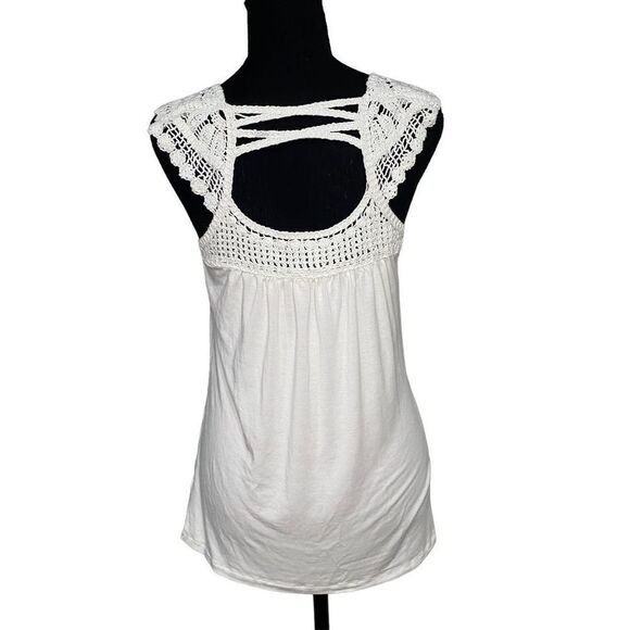 Boston Proper White Crochet Knit Tank Top - Picture 4 of 5